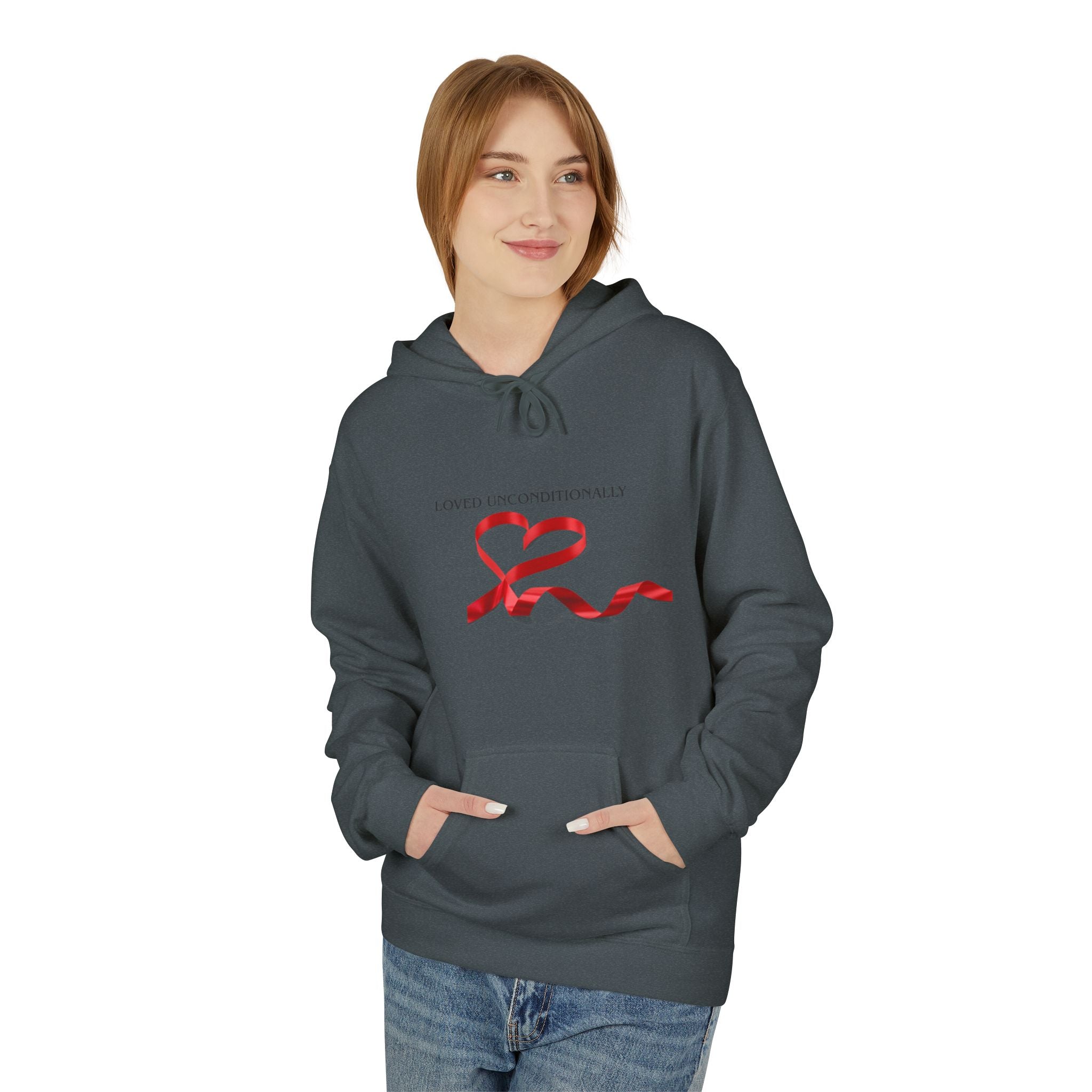 Hoodie — "Loved Unconditionally" Heart Design