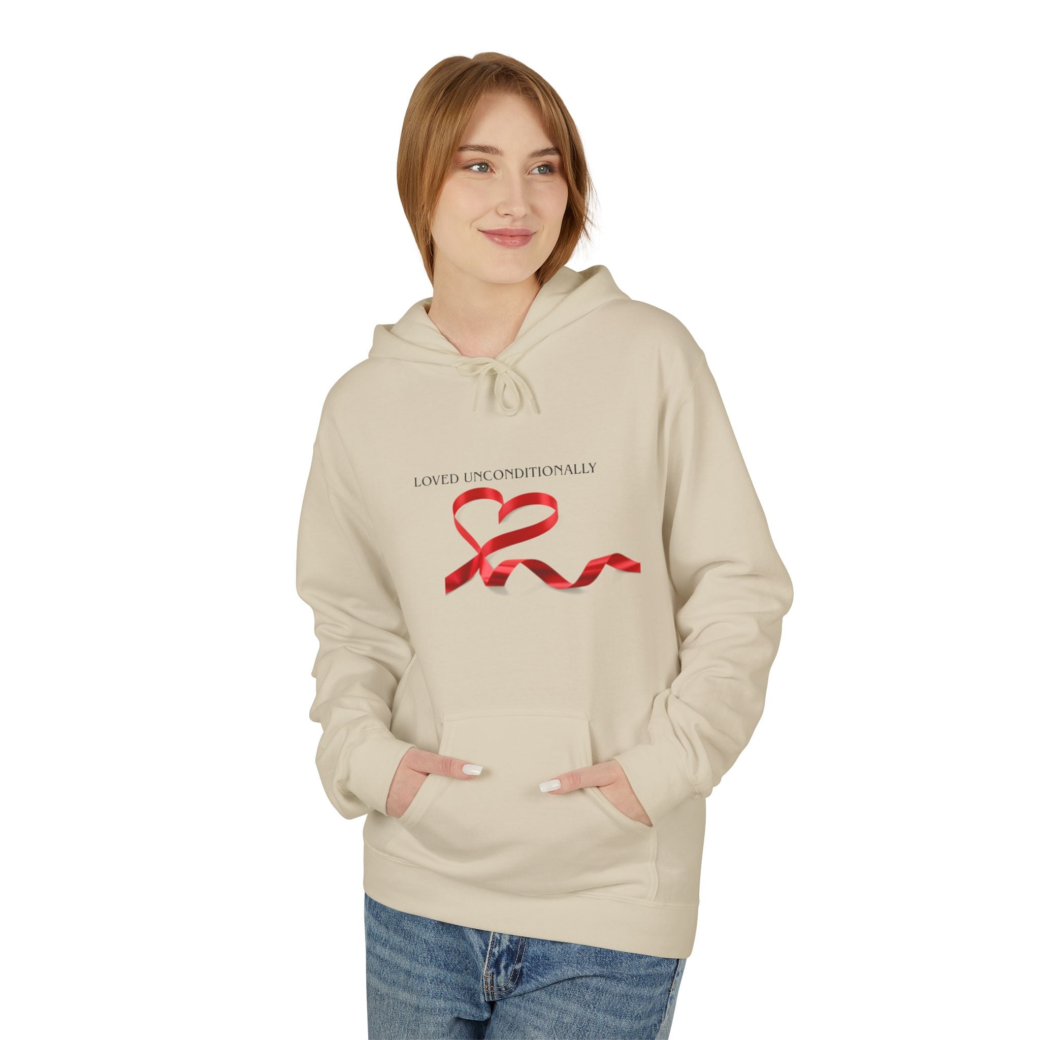 Hoodie — "Loved Unconditionally" Heart Design