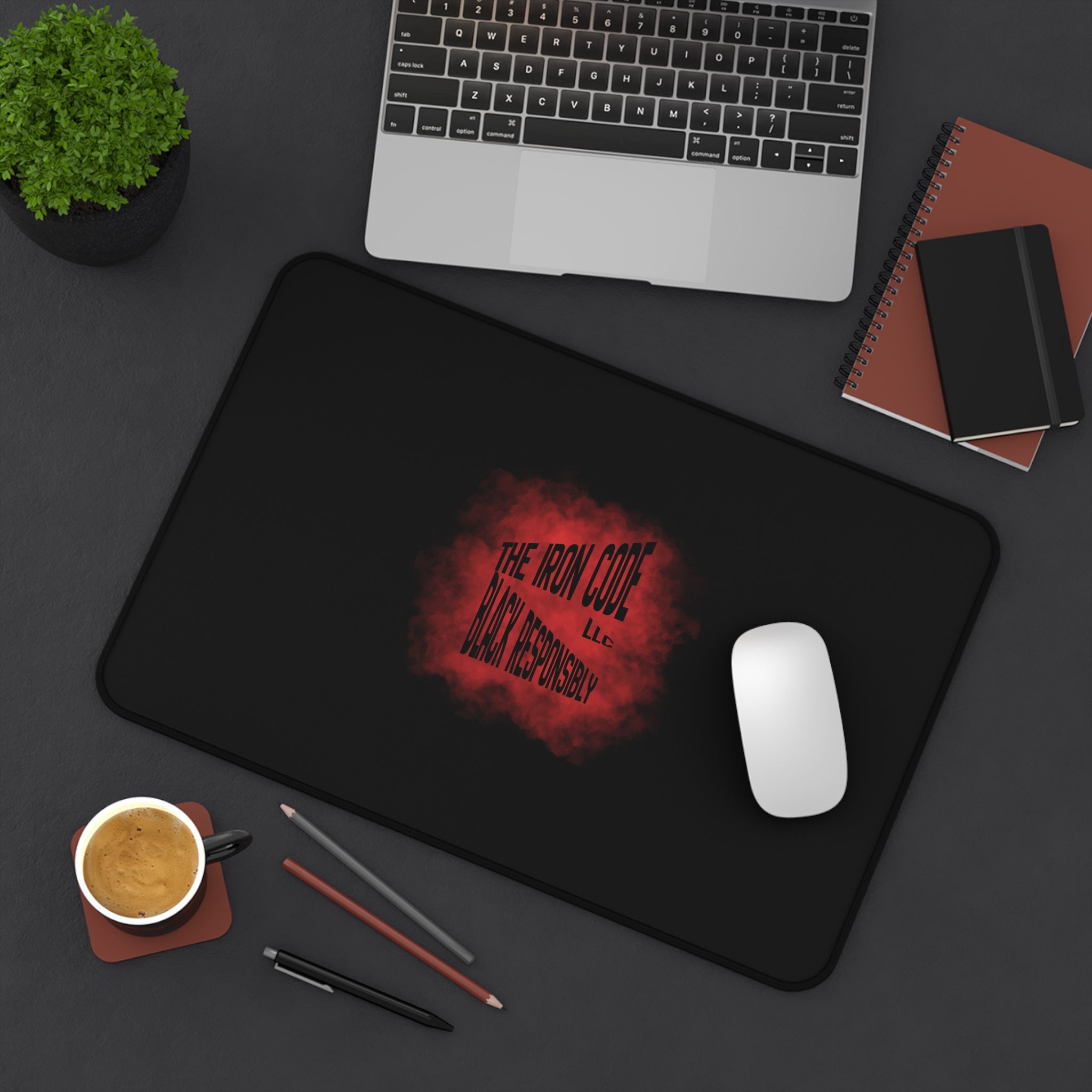Desk Mat — 'The Iron Code LLC: Dark & Resilient' Gaming/Workstation Mat