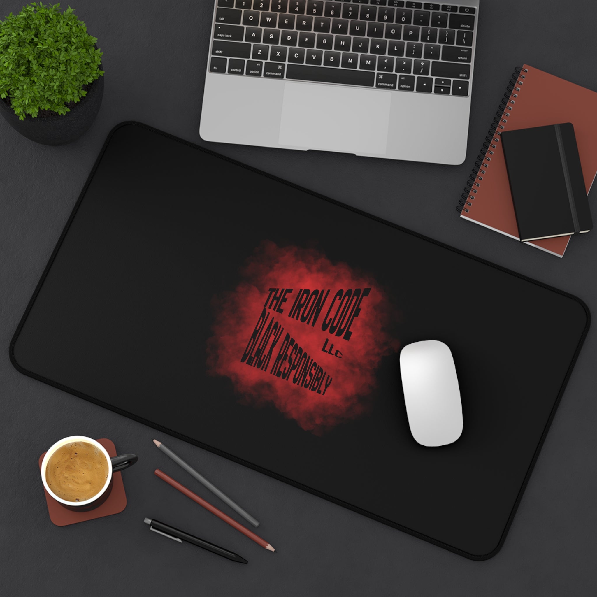 Desk Mat — 'The Iron Code LLC: Dark & Resilient' Gaming/Workstation Mat